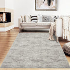 RUGSREAL Living Room Area Rug 9x12 Machine Washable Rug Non-Slip Stain Resistant Modern Abstract Carpet Contemporary Accent Throw Floor Carpet for Dining Room Solid Area Rug for Home Office, Taupe