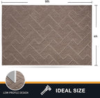 PURRUGS Easy Care Area Rug 6ft x 9ft, Non-Slip Machine Washable Entry Rug, Stain Resistant Accent Rug for Hallway, Bedroom, Living Room and Mudroom, Grayish Brown