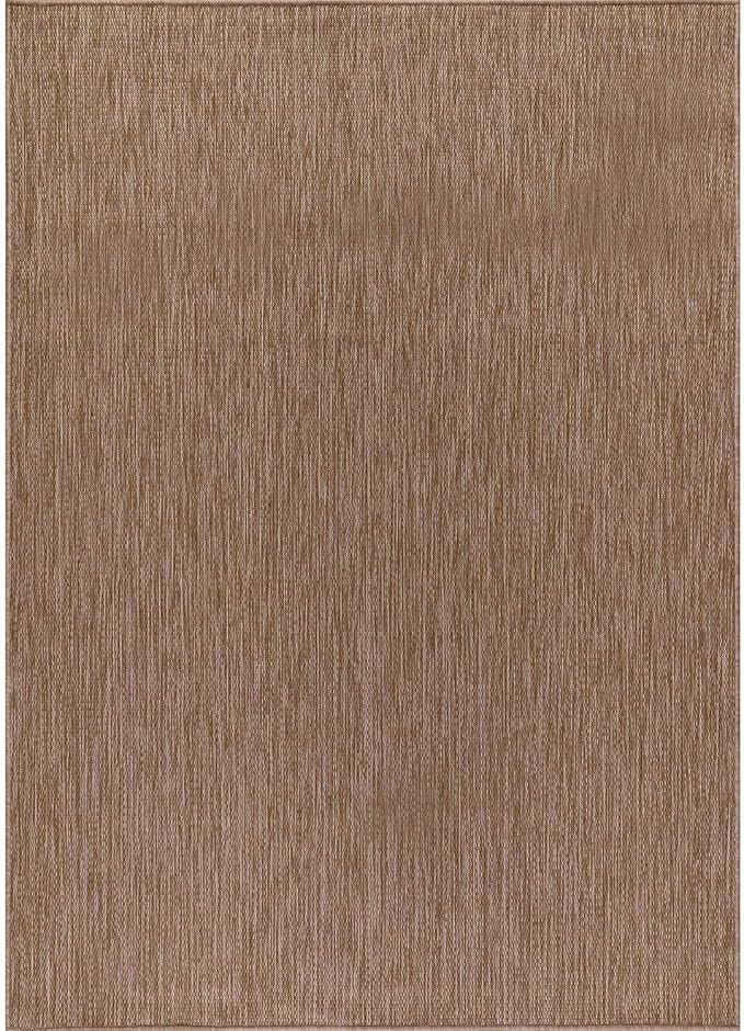 CAMILSON Outdoor Rug 10x14 Modern Area Rugs for Large Indoor and Outdoor Patios and Porches - Waterproof, Washable, Non-Shedding, Easy-to-Clean Outside Carpet (10 x 14, Solid - Jute)