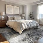 GENIMO Washable Area Rugs for Living Room, 10x14 Modern Non Slip Rugs, Low Pile Lightweight Soft Print Rug for Bedroom, Dining Room, Home Office, Washed Livid