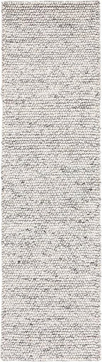 Safavieh Natura Collection Runner Rug - 2'3" x 22', Light Grey & Ivory, Handmade Wool Blend, Textured Design, Ideal for Hallway, Bedroom, Foyer (NAT620G)