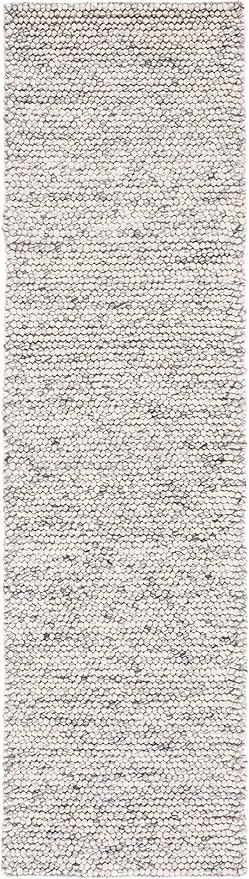 SAFAVIEH Natura Collection Runner Rug - 2'3" x 8', Light Grey & Ivory, Handmade Wool Blend, Textured Design, Ideal for Hallway, Bedroom, Foyer (NAT620G)