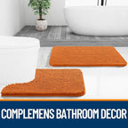 OLANLY Bathroom Rugs 36x24, Extra Soft Absorbent Chenille Bath Rugs, Rubber Backing Quick Dry, Machine Washable Bath Mats for Bathroom Floor, Tub and Shower, Home Decor Accessories, Clay