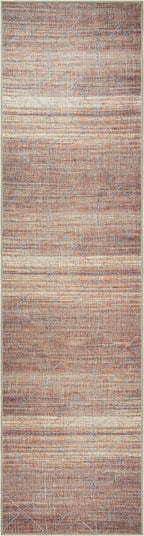 GLN Rugs Contemporary Collection - Machine Washable Area Rug, Contemporary Washable, Non Slip, Low Pile Chenille Rug, Living Room, Bedroom, Kitchen Rug (2'6" x 10' Terra/Brown)