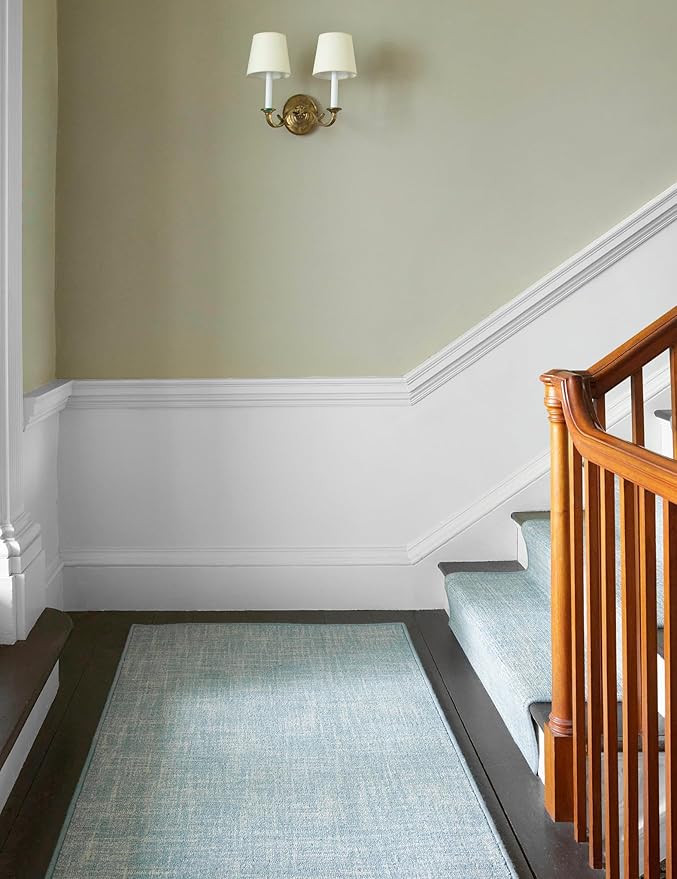 Dash and Albert Crosshatch Wool Area Rug - 7.5 X 9.5 Aegean Solid Hand Micro Hooked Accent Rug - Durable, High Traffic Areas Bedroom, Hallway, Stairs - Premium Luxury Hotel Quality Soft Breathable
