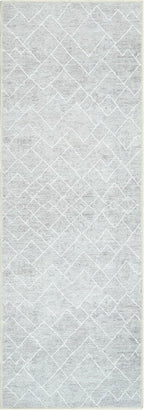 Bloom Rugs Washable Non-Slip 10 ft Runner - Gray/Pebble Striped Runner for Entryway, Hallway, Bathroom, and Kitchen - Exact Size: 2.5' x 10'