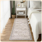 Istana Hallway Runner Rug 2.5x8 – Pale Rose Beige Entryway Rug -Silk's Soft Touch Runners for Hallways - Stylish Kitchen Runner Rug Non Slip