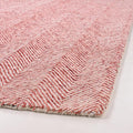 Modern Herringbone Chevron Collection Handcrafted Wool Area Rug - Durable, Zigzag Pattern, for High Traffic, Contemporary Design for Living Room, Bedroom, Dining Room Decor (Blush Pink, 2.6' x 12')