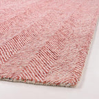 Modern Herringbone Chevron Collection Handcrafted Wool Area Rug - Durable, Zigzag Pattern, for High Traffic, Contemporary Design for Living Room, Bedroom, Dining Room Decor (Blush Pink, 2' x 3')