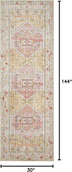 Loloi Skye Collection SKY-04 Gold/Blush 2'-6" x 12'-0" Runner Rug