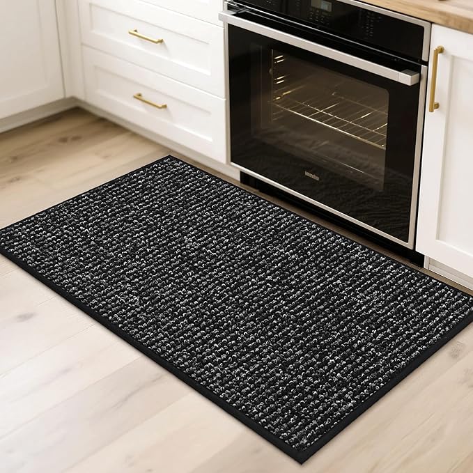 BEQHAUSE 2x3 Entryway Rug Indoor Door Mat Non-Slip Washable, Hallway Rugs Absorbent & Stain Resistant Hall Carpet Runner Rugs for Entryway, Front Door Floor Mats Laundry Room Rugs for Entry, Black