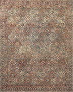 Loloi Amber Lewis Billie Collection BIL-04 Aqua/Rust 2'-6" x 12'-0", 0.19" Thick Runner Rug