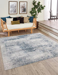 Unique Loom Finsbury Collection Area Rug - Sarah (7' 10" Square, Blue/ Ivory)