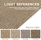 KOZYFLY Washable Area Rug 7.5x10 ft Rubber Backed Non Slip Rugs for Living Room Braided Cotton Bedroom Rug Woven Office Rugs Indoor Floor Carpets for Dining Bedroom Living Room, Tan/Orange/Brown