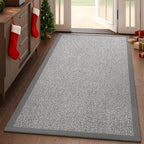 Washable Runner Rug 3x5 Jute Like Entryway Indoor Runner Mat Rugs Non Slip, Woven Soft Farmhouse Area Boho Floor Carpet for Hallway Kitchen Laundry Hall Backdoor Bedroom Living Room, Grey