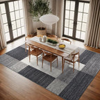 Rugshop Gray Modern Geometric Boxes Non-Slip Area Rug Non-Shedding for Living Room, Bedroom and Dining Area, 10' x 14'