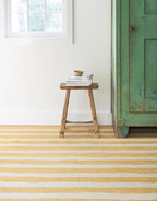 Dash & Albert Silas Stripe Gold Hand Micro Hooked Wool Rug, 7.5 X 9.5 Feet, Yellow/Orange Stripe Pattern - Premium Luxury Hotel Quality Soft Breathable Hypoallergenic Machine Washable Easy Care All
