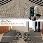 Easy Jute Rainbow Runner Rug, 2x6 Washable Rugs Runner for Hallway Non-Slip Boho Farmhouse Kitchen Runner Rug, Black and Nature Abstract Outdoor Carpet for Porch Laundry Entryway