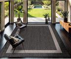 CAMILSON Outdoor Rug 8x10,Modern Outside Rugs for Patios Porches Waterproof Durable Washable Non-Shedding, Easy-to-Clean Indoor Outdoor Area Carpet (8 x 10, Bordered - Dark Gray/Light Gray)