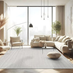 CAMILSON Micro Loop Rug 8x10 Modern Luxury Geometric Pattern Area Rugs Soft High and Low Pile Stain Resistant Easy-Cleaning Non-Shedding for Living Room Office Indoor Carpet (8 x 10 / White)