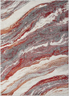 LUXE WEAVERS Lagos Collection 7983 Abstract Red 8x10 Art Deco Geometric Area Rug