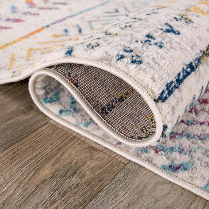 Rugshop Geometric Boho Large Area Rug – Multi Tribal Pattern, Perfect for Living Room, Dining Room, Office, 8x10