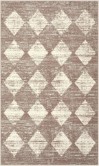 Lahome Moroccan Treills Area Rug - 3x5 Beige Rugs for Living Room Washable Entry Mat, Checkered Modern Soft Pet Friendly Indoor Accent Carprt for Coffee Table Bedroom Family Dinning Room Playroom