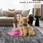 RUGSREAL Bedroom Rug 3x5 Washable Rug for Living Room Small Entryway Carpet with Rubber Backing Stain Resistant Dining Room Throw Mat Modern Solid Color Area Rug for Bedside Kitchen, Dark Grey