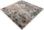 Rugs.com Leipzig Collection Rug – 5 Ft Square Beige Low-Pile Rug Perfect for Living Rooms, Kitchens, Entryways
