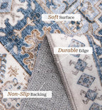 zesthome 2x6 Runner Rug for Hallways, Machine Washable Rug, Non Slip Vintage Low Pile Runners, Stain Resistant Runners for Entryway, Kitchen, Bathroom, Laundry Room, Corridor
