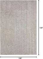 Modern Herringbone Chevron Collection Handcrafted Wool Area Rug - Durable, Zigzag Pattern, for High Traffic, Contemporary Design for Living Room, Bedroom, Dining Room Decor (Dark Olive, 9' round)