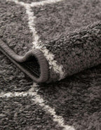 Unique Loom Trellis Frieze Collection Area Rug - Geometric (3' 1" x 6' 1" Hearth Dark Gray/Ivory)