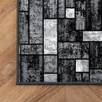 LUXE WEAVERS Modern Geometric Squares 10007 Gray 5x7 Area Rug
