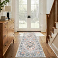 XWZO Runner Rug 2x6ft, Washable Hallway Runner with Non-Slip Backing, Vintage Spill Stain Resistant Floor Mat for Entryway Corridor Bedroom Kitchen, Soft Low-Pile Area Carpet, Colorful