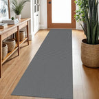 Braided Runner Rug 2x7 Ft Washable Runners for Hallways Non Slip Rubber Backed Kitchen Runners Cotton Entryway Runner Indoor, Woven Floor Carpet for Hall Kitchen Bedroom, Dark Grey/Grey