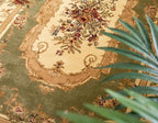Rugs.com Chateau Collection Rug - 5' x 8' Oval Green Medium Pile Rug