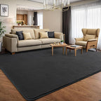 AROGAN Modern Shag Area Rug for Living Room, 5x7 Feet Washable Rugs for Bedroom, Indoor Floor Carpet, Plush Memory Foam Bedside Rugs for Kids Girls Teens Low Pile Rug, Dark Grey
