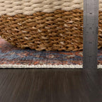 Bloom Rugs Washable 7 ft Runner - Terracotta/Blue Traditional Runner for Entryway, Hallway, Bathroom, and Kitchen - Exact Size: 2.5' x 7'