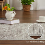 RUGSREAL Small Area Rug 2x3 Entryway Mat with Rubber Backing Stain Resistant Throw Carpet Modern Solid Color Bath Mat Contempowary Washable Rug for Living Room Bedroom Dining Room Kitchen, Taupe 2x3