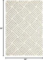 Dash & Albert Layers Grey Hand Hooked Wool Rug, 2 X 3 Feet, Grey/Ivory Geometric Pattern