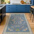 Insect 3x5 Washable Stain Resistant Rugs for Large Kitchen, Ultra Soft Faux Wool Rugs for Kids Bedroom Beside Bed, Non Slip Entry Rug, Low Pile Fade Resistant, Dusty Blue