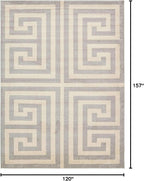 Unique Loom Athens Collection Classic Geometric Modern Border Design Area Rug (10' 0 x 13' 0 Rectangular, Gray/ Beige)