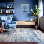 Abstract 6x9 Area Rug for Living Room Dining Room Office Bedroom Blue