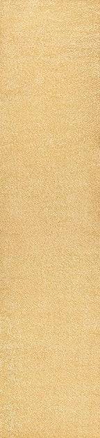 Eyely UES100B-212 Supersoft Haze Solid Low-Pile Indoor Runner Rug, Coastal, Bohemian, Minimalist, Classic, Casual for Bedroom,Kitchen,Living Room,Non Shedding,Easy-Washing, Yellow, 2 X 12