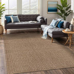 Beverly Rug Easy Jute Natural Rug 4x6 Solid Washable Durable Outdoor Indoor Area Rugs for Living Dining Room Patio Office Stain Resistant Non Shedding Casual Indoor Outside Carpet (4 x 6 Natural)