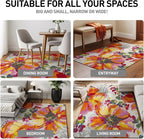 Rugshop Multi Bright Flowers Non Slip Non-Shedding Area Rug for Bedroom, Study and Living Room, 4' x 6'