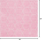 Unique Loom Trellis Frieze Collection Area Rug - Geometric (7' 10" Square, Light Pink/ Ivory)
