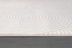 Beverly Rug Modern Geometric Area Rug 5x7 Low-High Pile Durable Soft Abstract Semi-Circles Indoor Rugs for Living Dining Room Office Stain Resistant Non Shedding Indoor Carpet Beige White 5 x 7