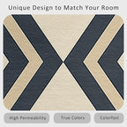Modern Geometric Rug, Washable 4x5 Rug for Living Room, Herringbone Chevron Patterned Indoor Carpet, Modern Geometric Decor for Home, Bedroom, Soft Non Slip Thin Design FER75