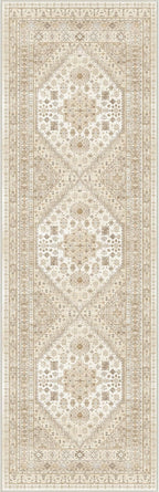 zesthome Washable Runner Rug 2.5x8 - Stain Resistant Entryway Rug,Ultra-Thin Kitchen Rugs, Anti Slip Backing Runner Rugs for Entrance Laundry Room Indoor Hallway (Cream/Beige,2.5'x8')